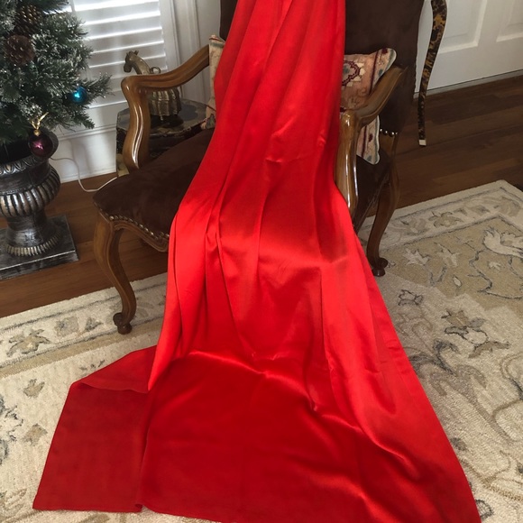 Red silk sarong scarf 40βx84β - Picture 1 of 4